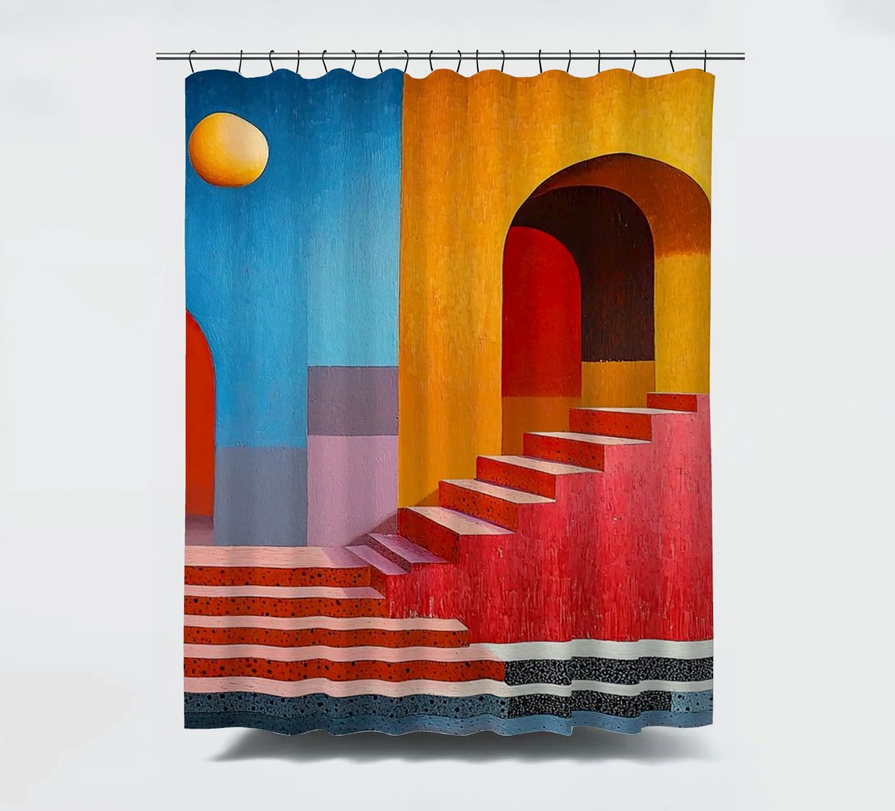 Surrealism Architecture Design Geometry shower curtain by Nikis Art Studio