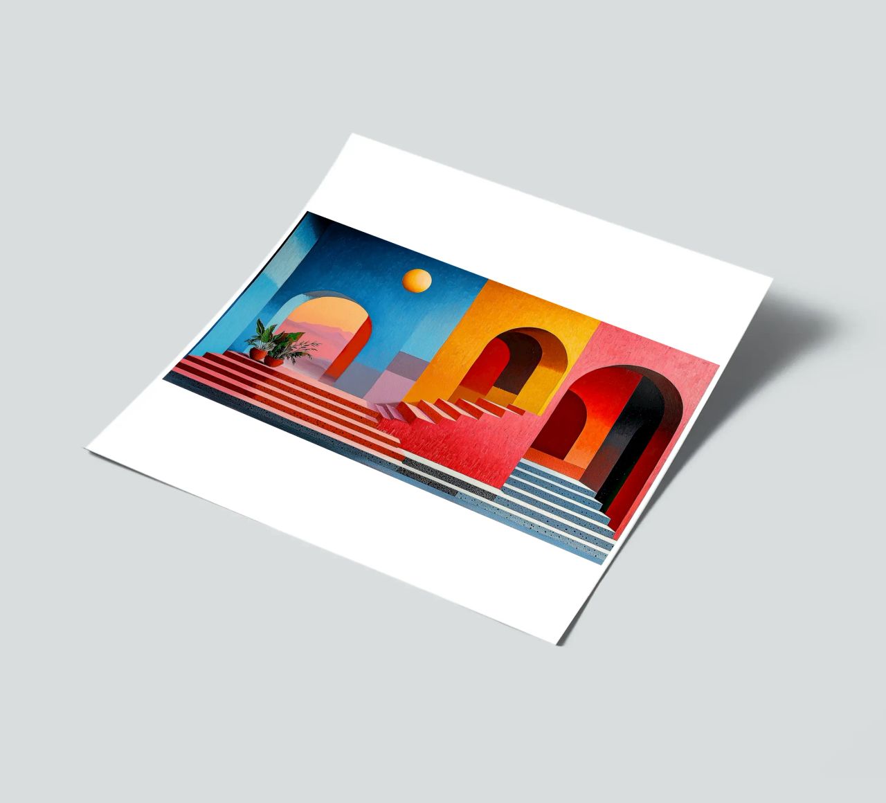 Surrealism Architecture Design Geometry sticker sheet by Nikis Art Studio