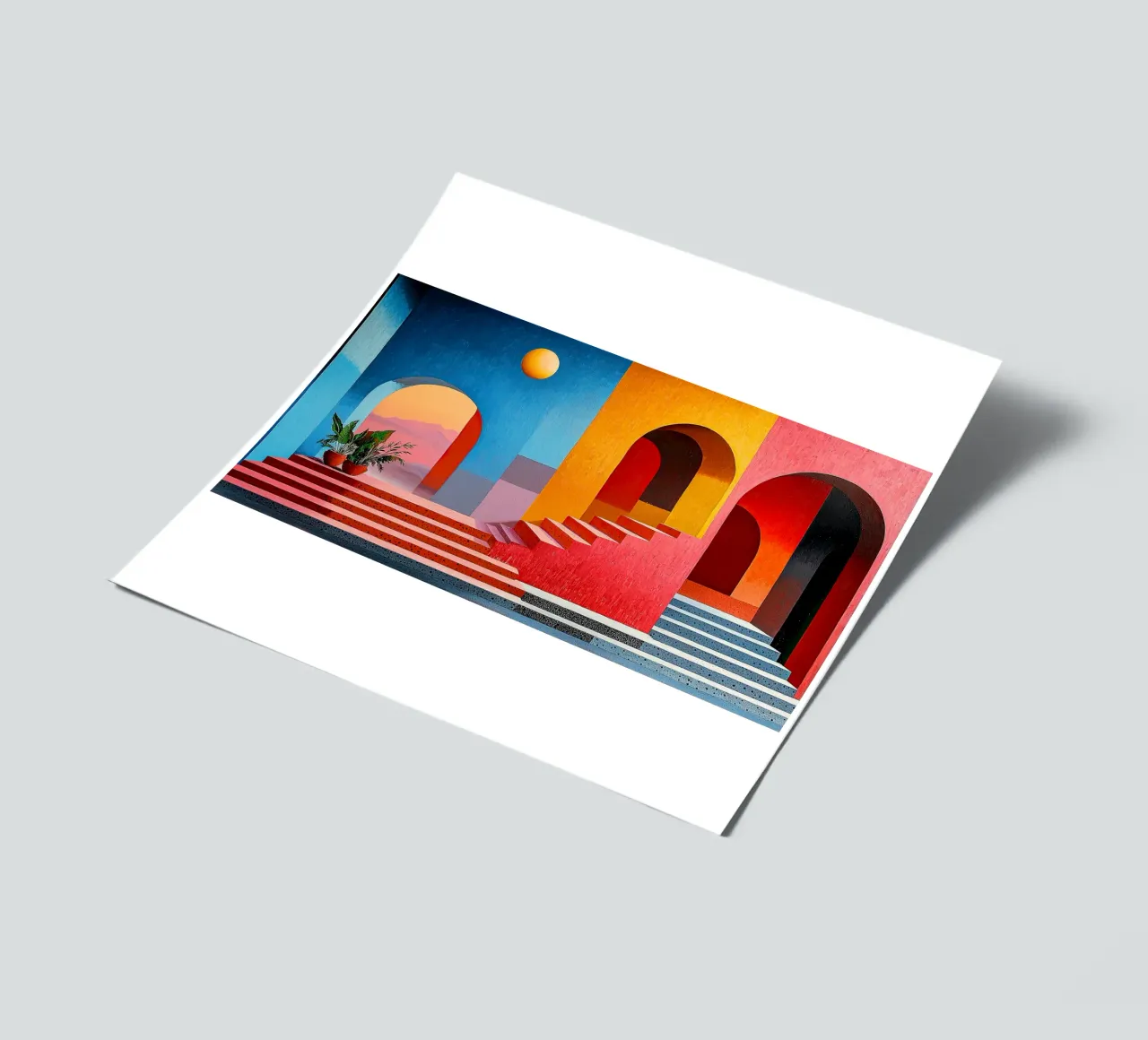 Surrealismo Architettura Design Geometria foglio adesivo da Nikis Art Studio
