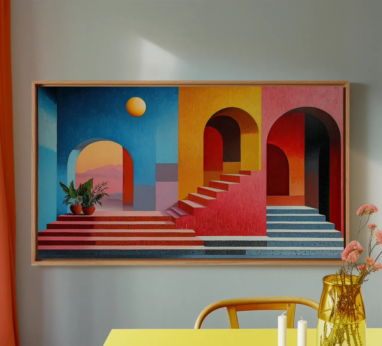 Surrealism Architecture Design Geometry canvas by Nikis Art Studio