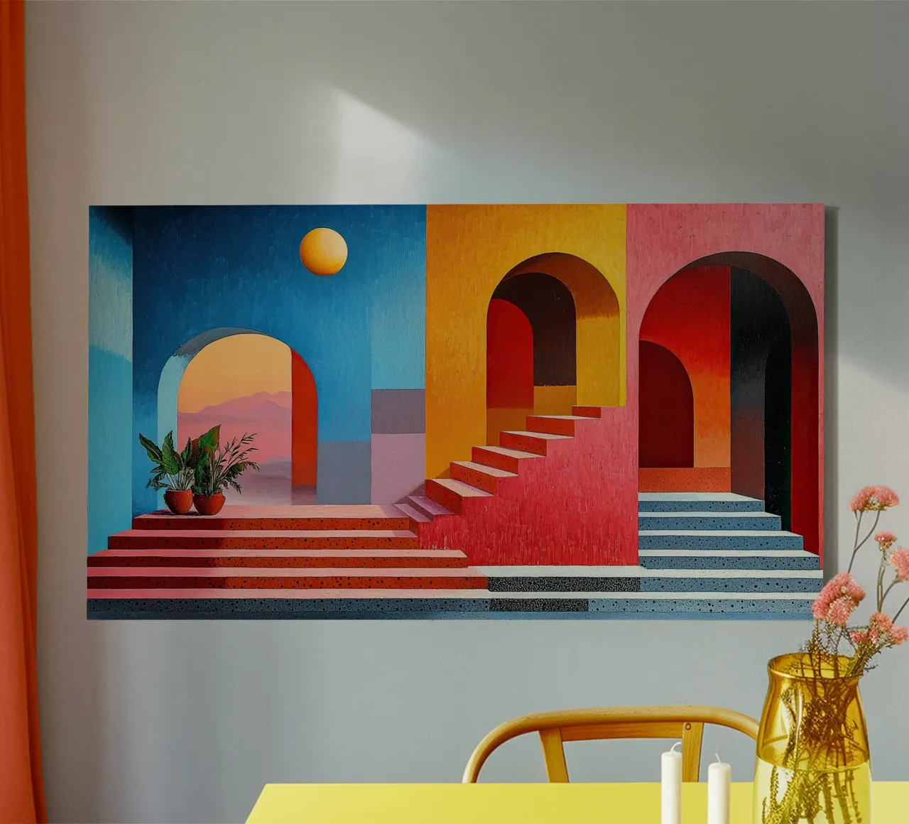 Surrealism Architecture Design Geometry canvas by Nikis Art Studio