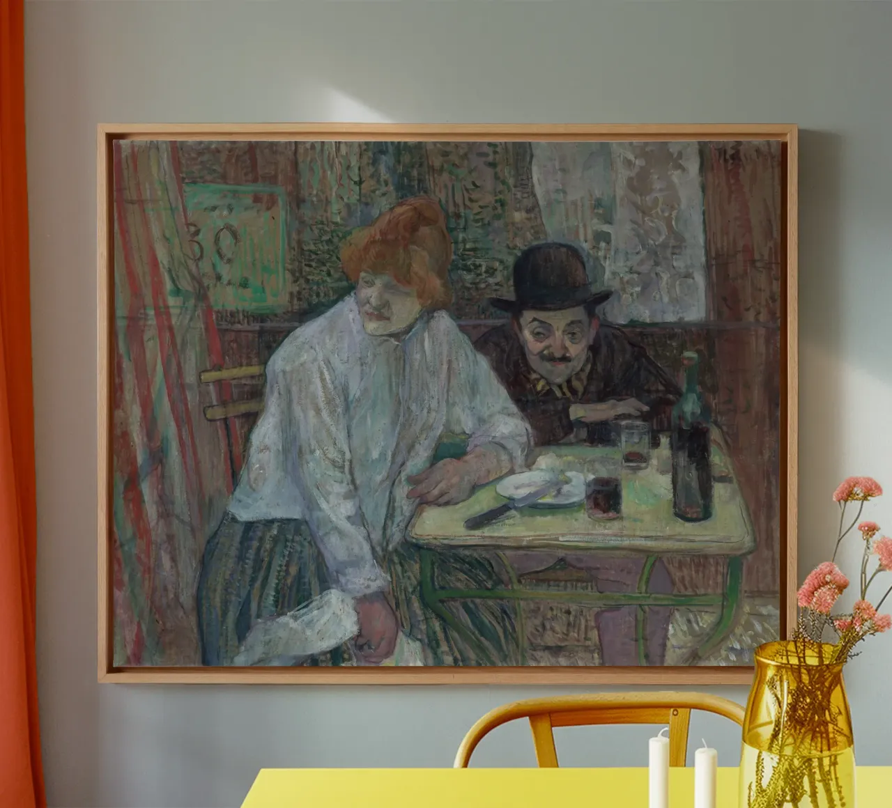 Henri de Toulouse-Lautrec - At the Café La Mie canvas by Timeless Artworks