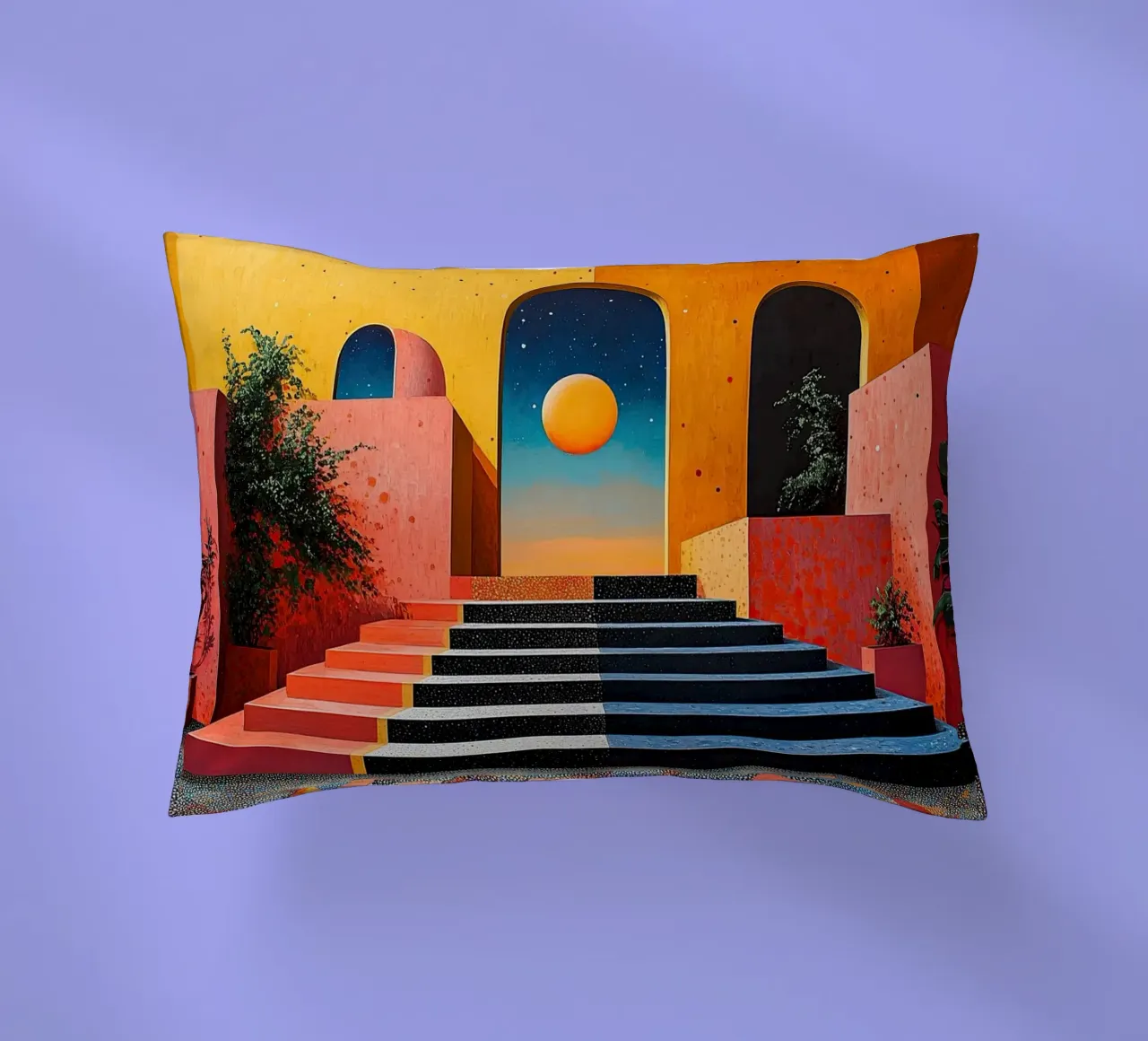 Surrealism Architecture Design Geometry decorative cushion by Nikis Art Studio