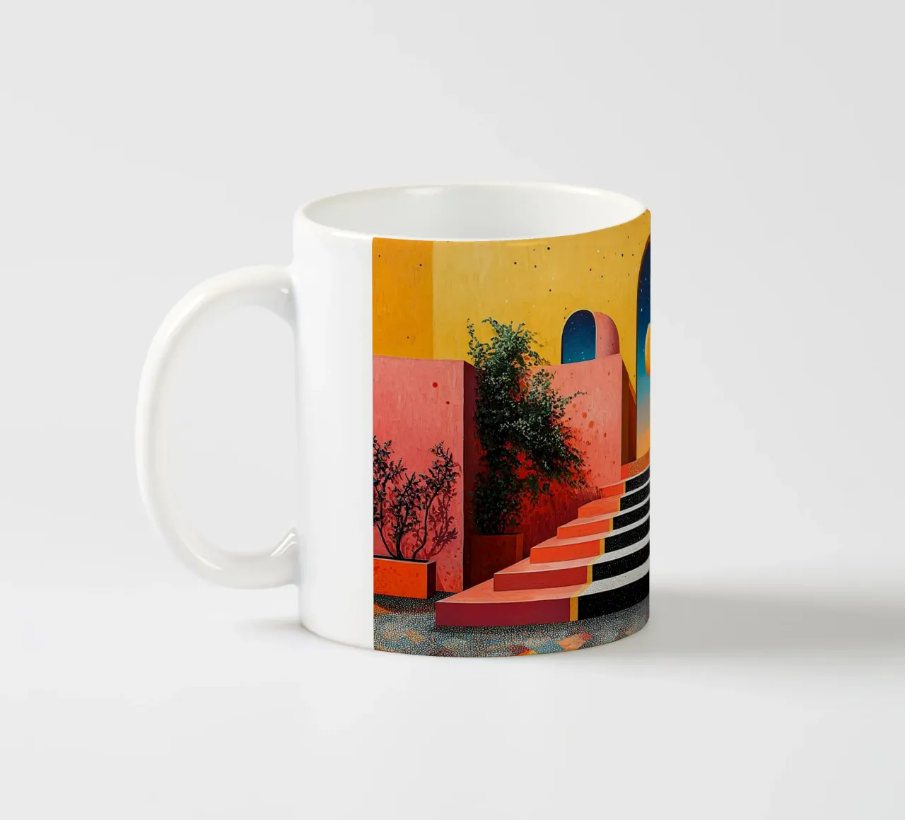 Surrealism Architecture Design Geometry ceramic mug by Nikis Art Studio