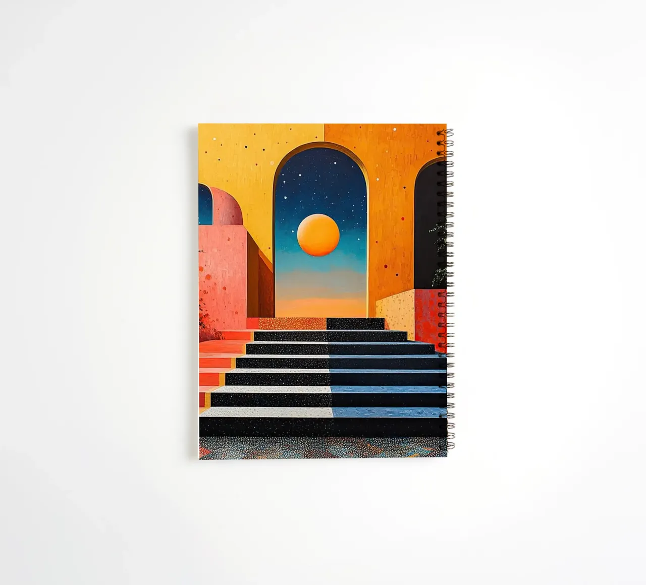 Surrealism Architecture Design Geometry spiral notebook by Nikis Art Studio