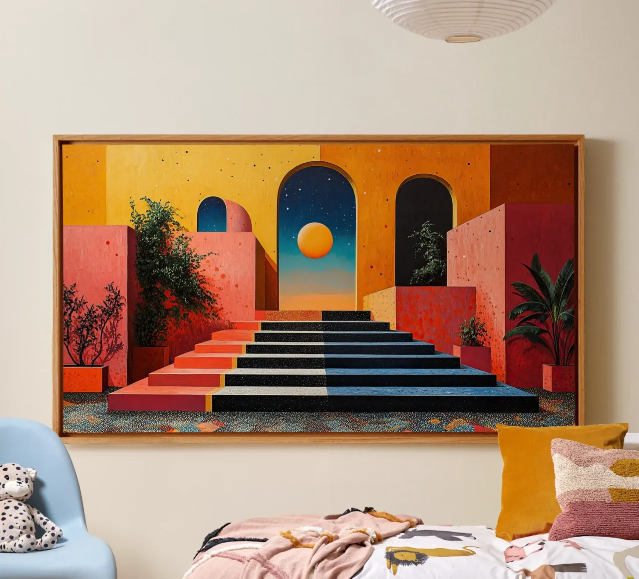 Surrealism Architecture Design Geometry canvas by Nikis Art Studio