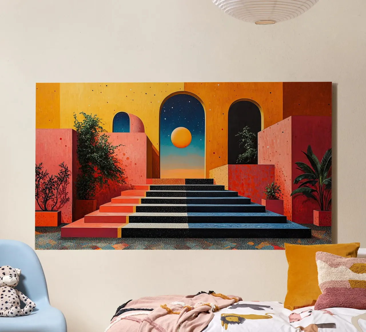 Surrealism Architecture Design Geometry canvas by Nikis Art Studio