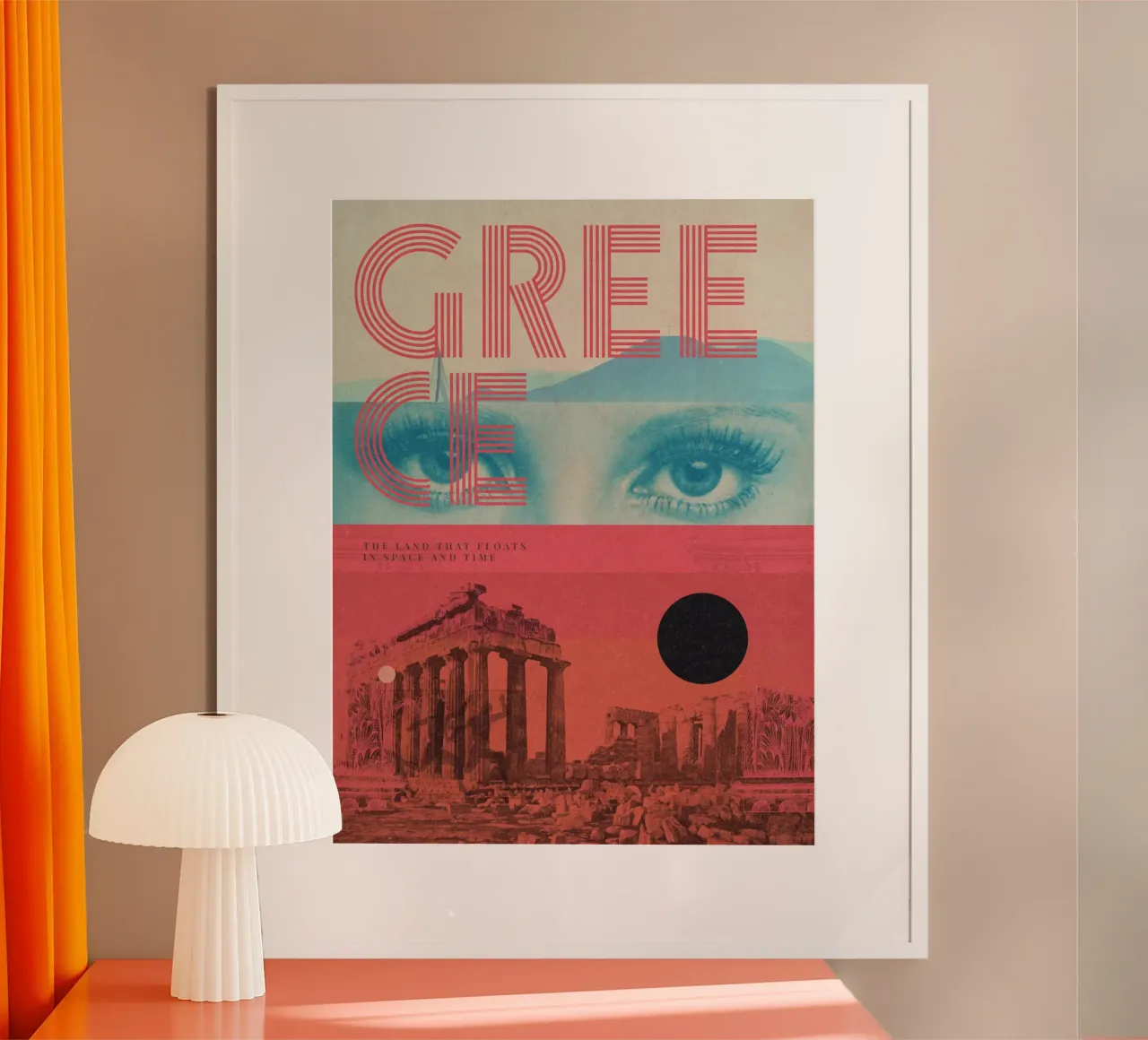 Greece 01b poster con telaio in legno da Frank Moth