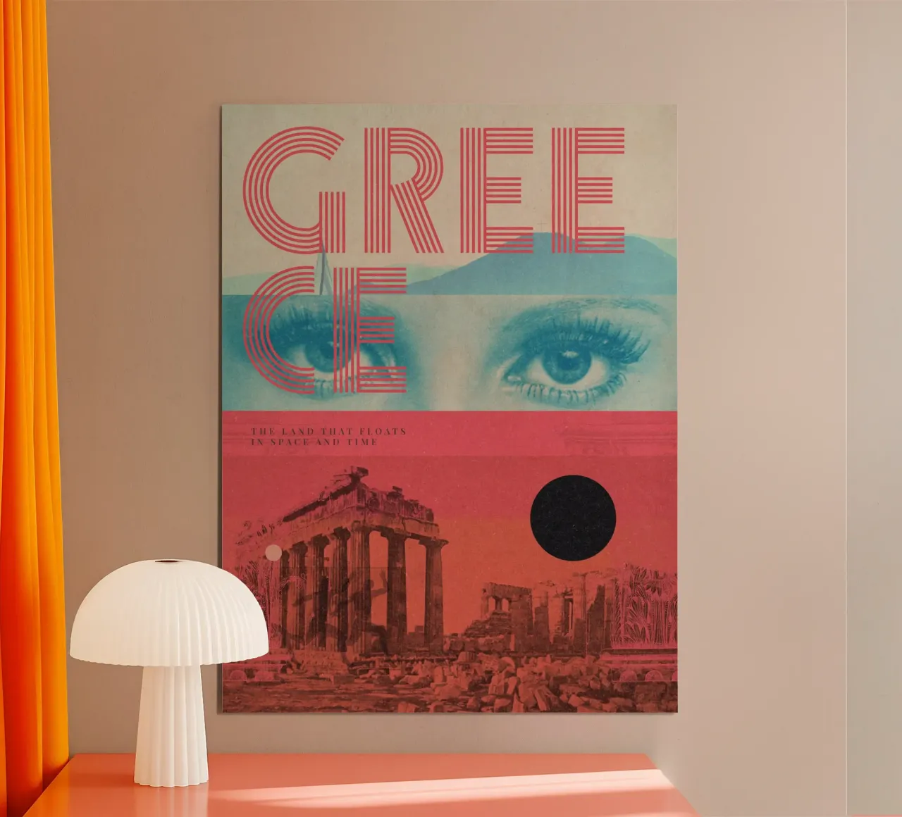 Greece 01b poster con telaio in legno da Frank Moth