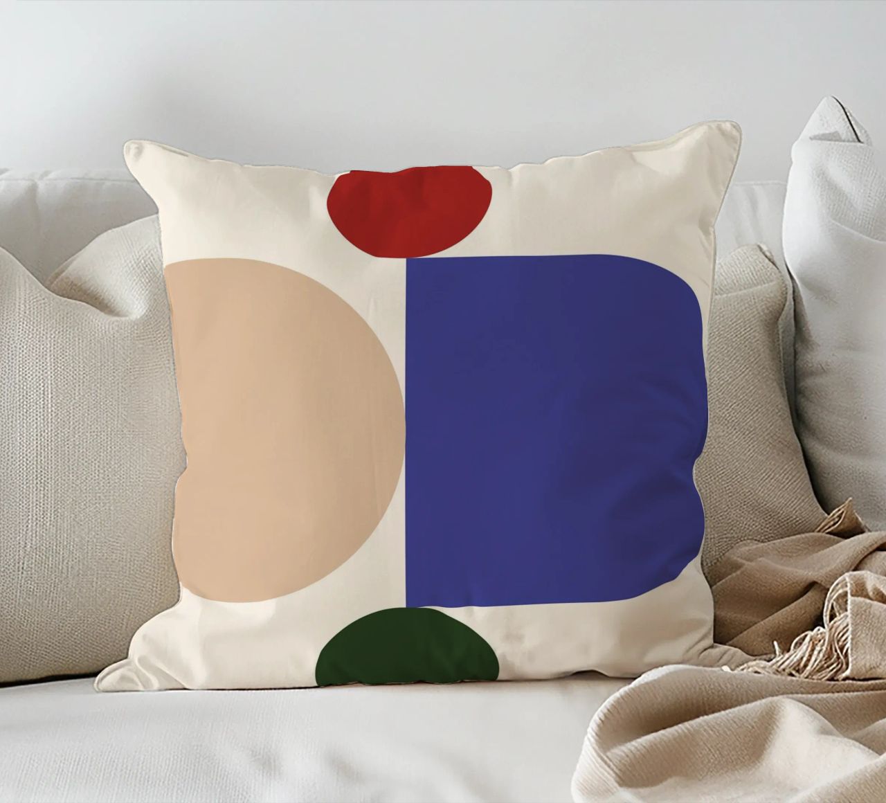 "Balanced Forms" – Modern Geometric Abstract Print cuscino da PrintCessStudio