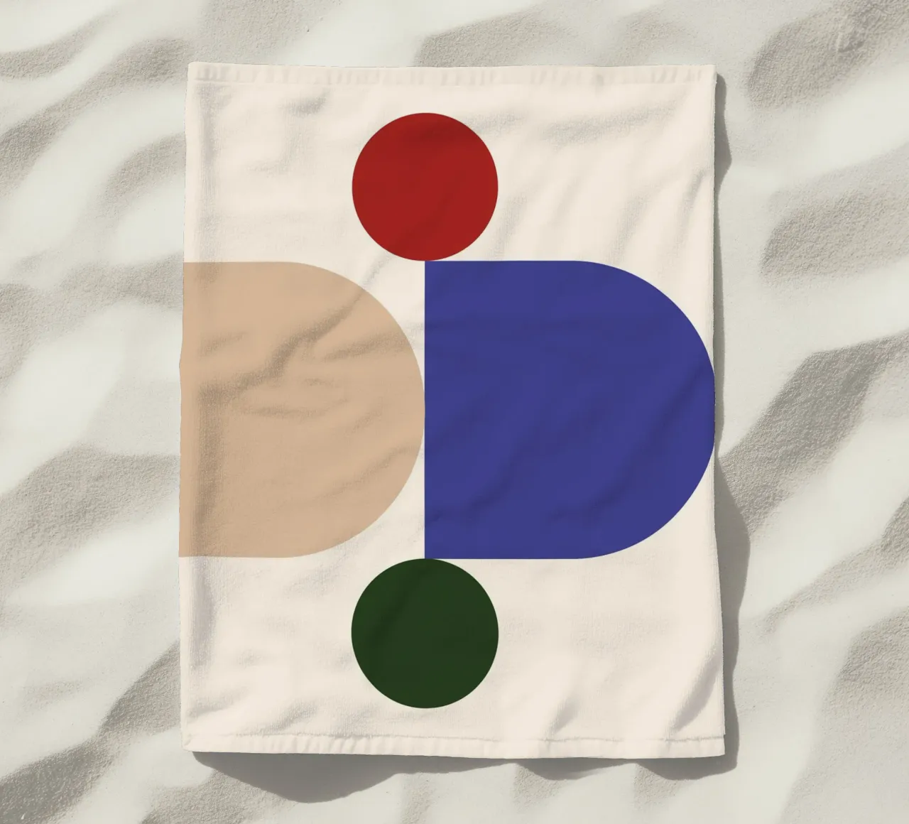 "Balanced Forms" – Modern Geometric Abstract Print Strandtuch von PrintCessStudio
