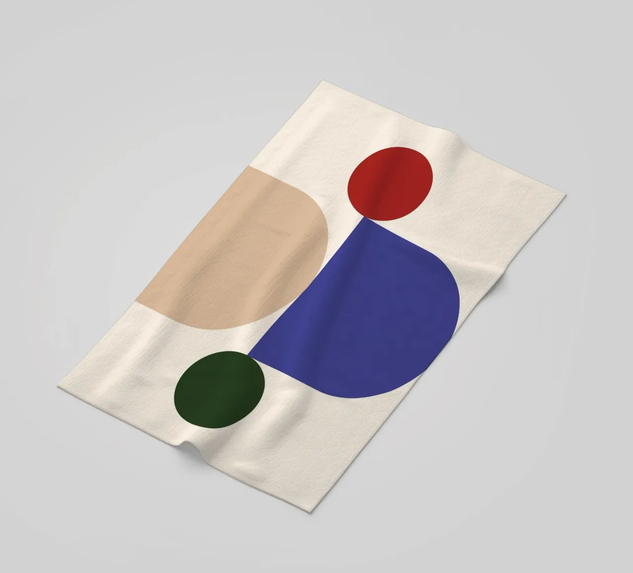 "Balanced Forms" – Modern Geometric Abstract Print Strandtuch von PrintCessStudio