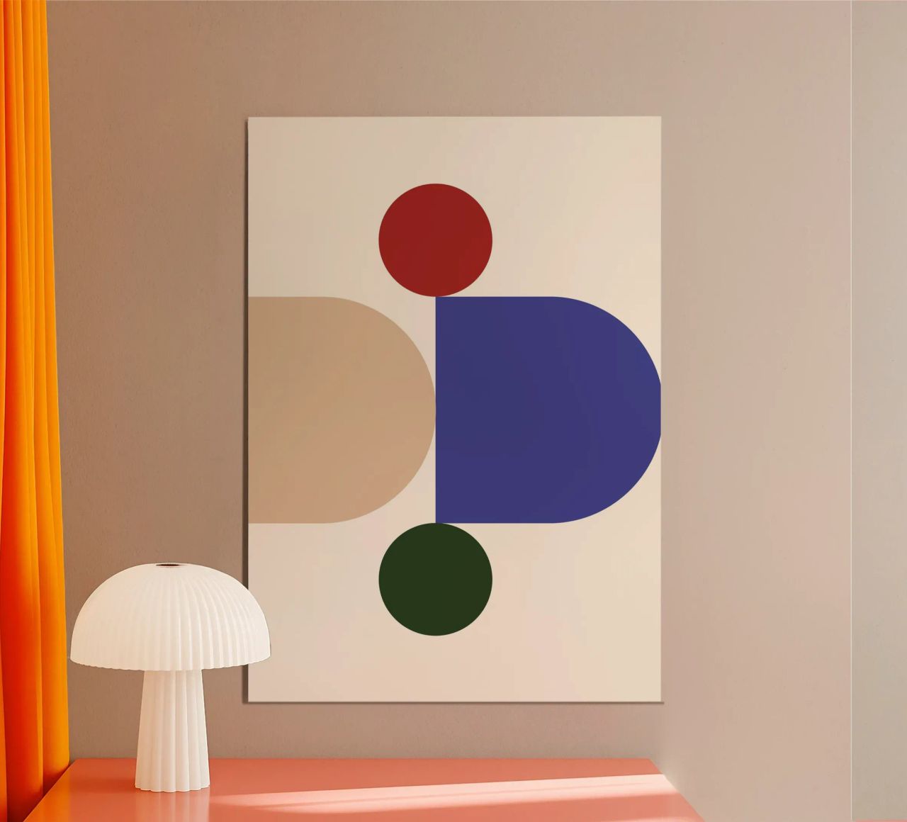 "Balanced Forms" – Modern Geometric Abstract Print alluminio dibond da PrintCessStudio
