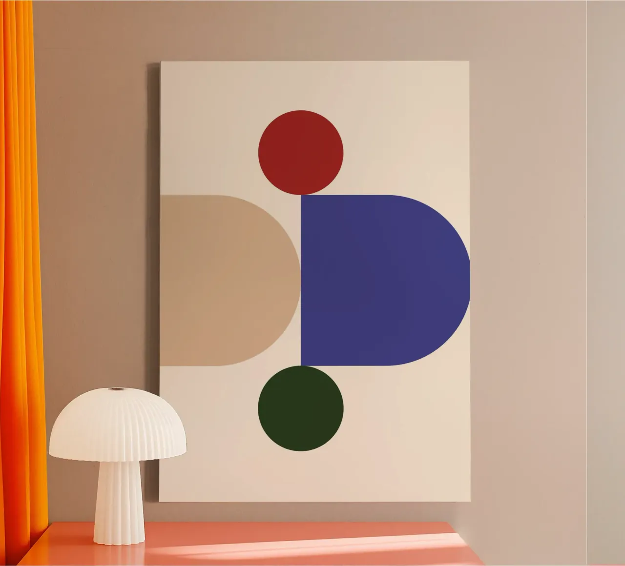 "Balanced Forms" – Modern Geometric Abstract Print canvas van PrintCessStudio