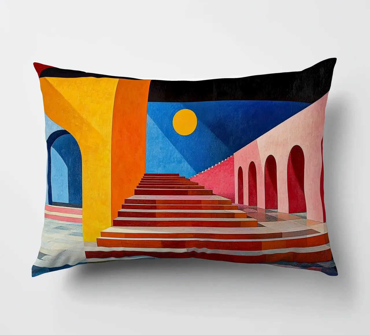 Surrealism Architecture Design Geometry decorative cushion by Nikis Art Studio