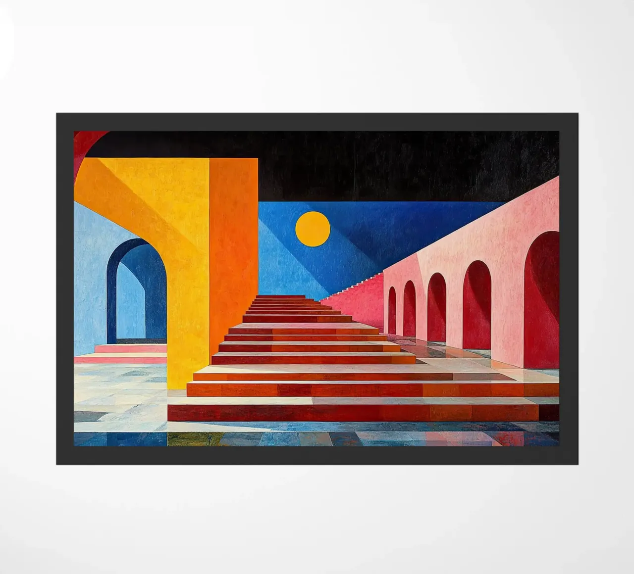 Surrealism Architecture Design Geometry doormat by Nikis Art Studio