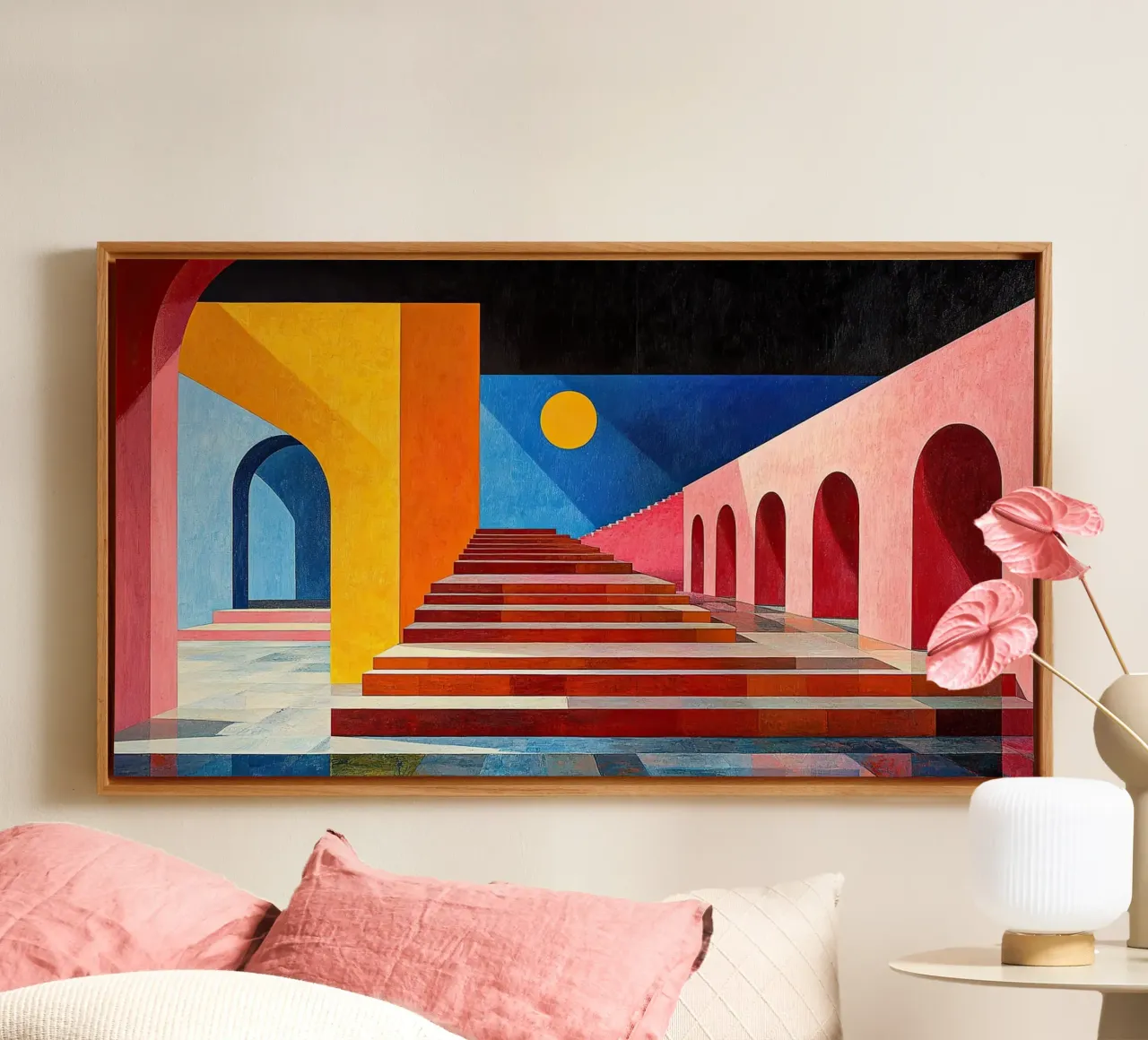 Surrealism Architecture Design Geometry canvas by Nikis Art Studio