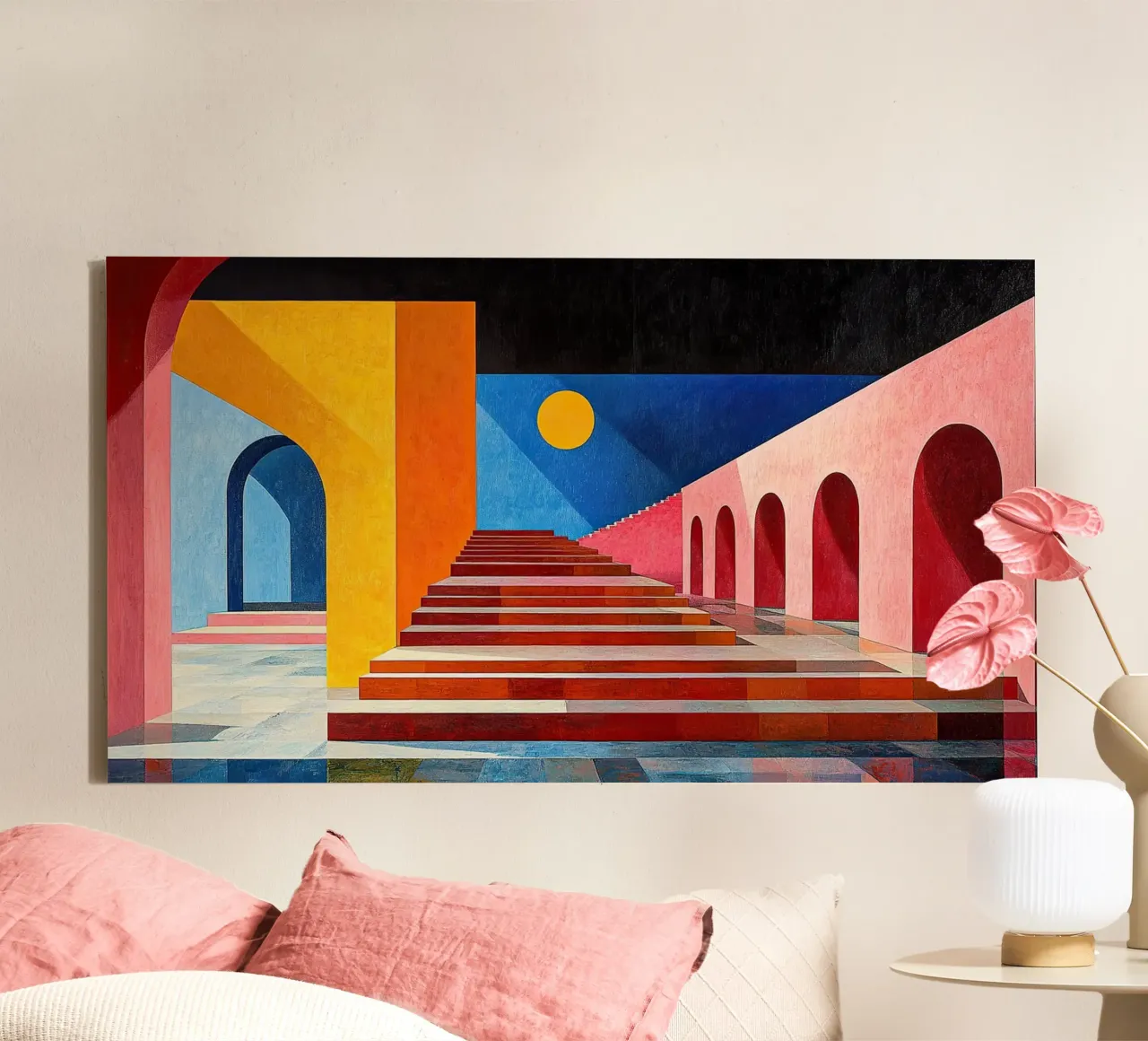 Surrealism Architecture Design Geometry canvas by Nikis Art Studio