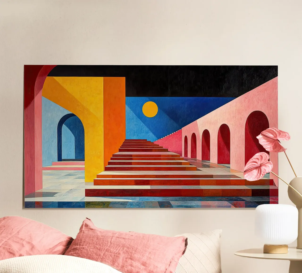 Surrealismo Architettura Design Geometria poster con telaio in alluminio da Nikis Art Studio