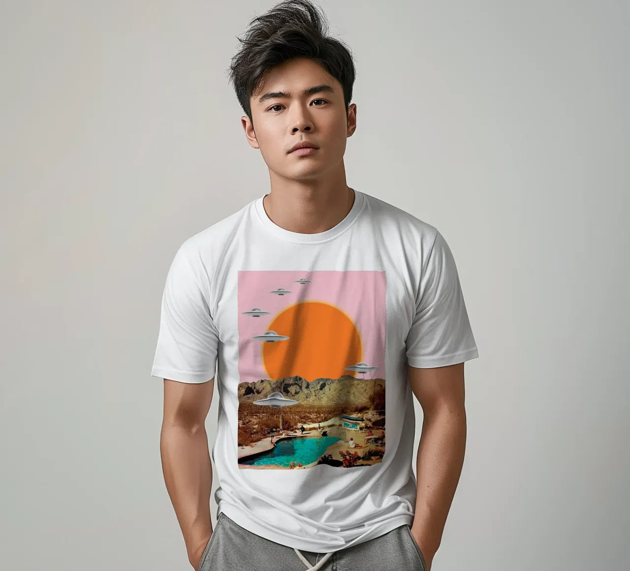 They've arrived (UFOs in the desert) t-shirt by MsGonzalez