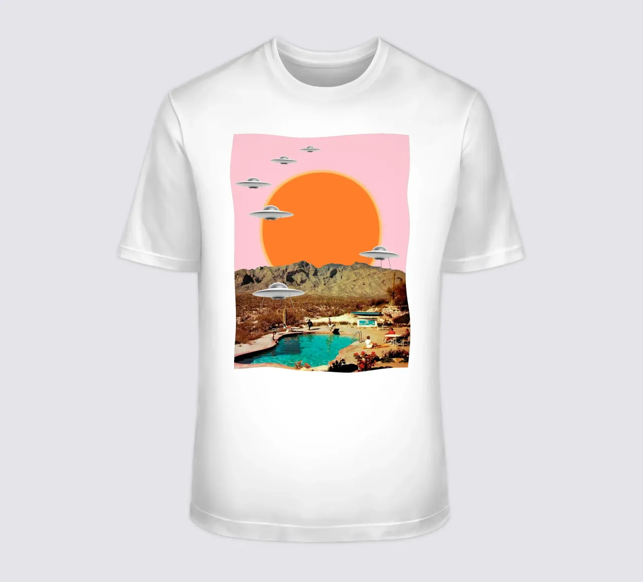 They've arrived (UFOs in the desert) t-shirt by MsGonzalez