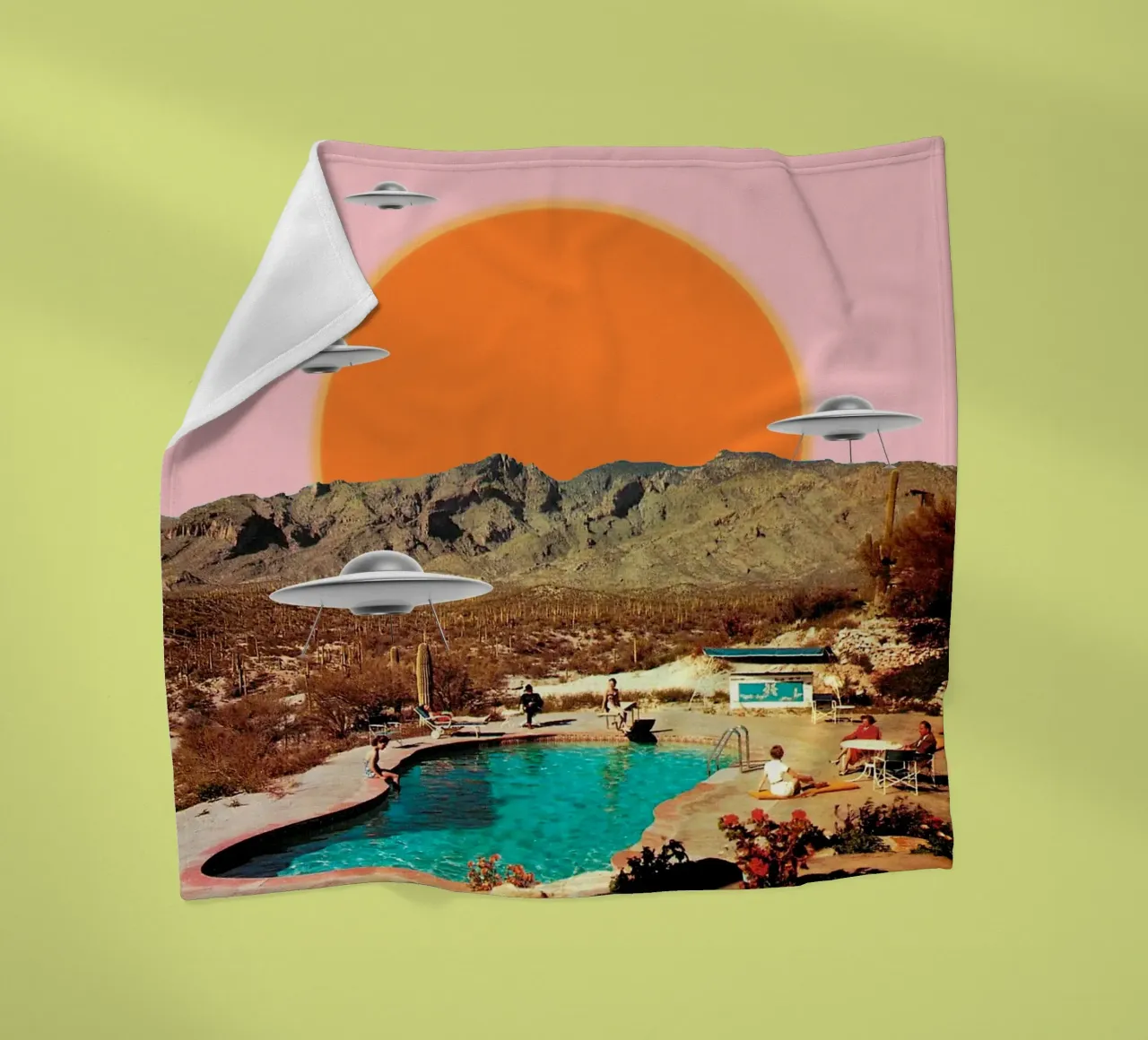 They've arrived (UFOs in the desert) fleece blanket by MsGonzalez