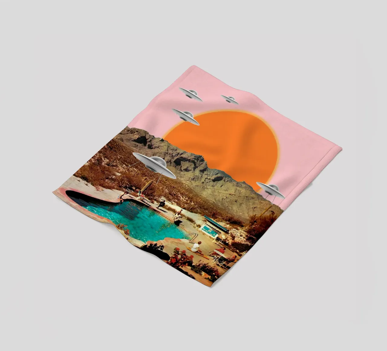 They've arrived (UFOs in the desert) fleece blanket by MsGonzalez
