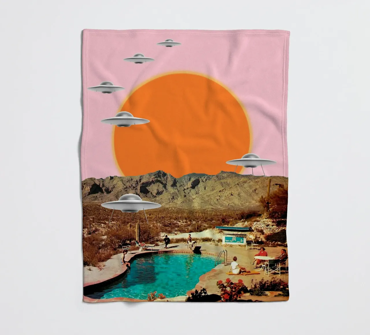 They've arrived (UFOs in the desert) fleece blanket by MsGonzalez