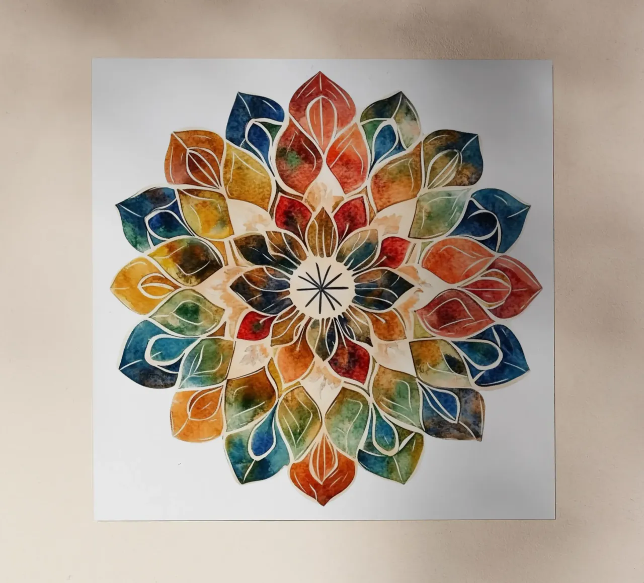 Mandala terrestre ad acquerello pellicola backlit da Spiritual Touch