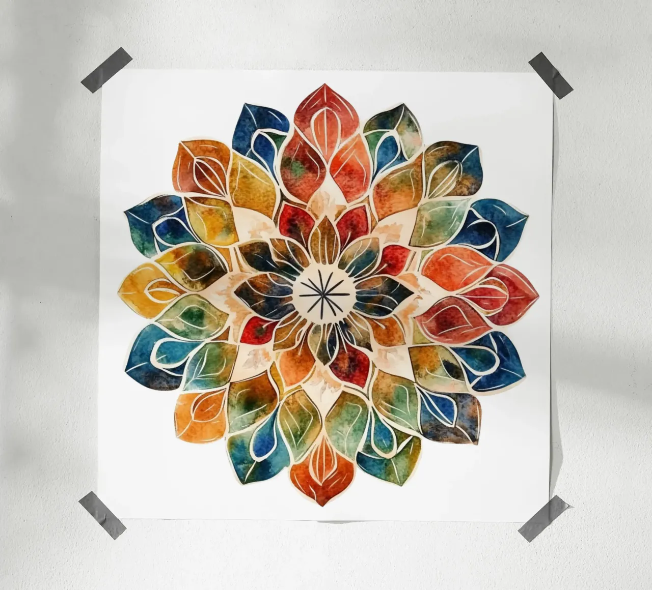 Mandala terrestre ad acquerello carta hahnemühle da Spiritual Touch