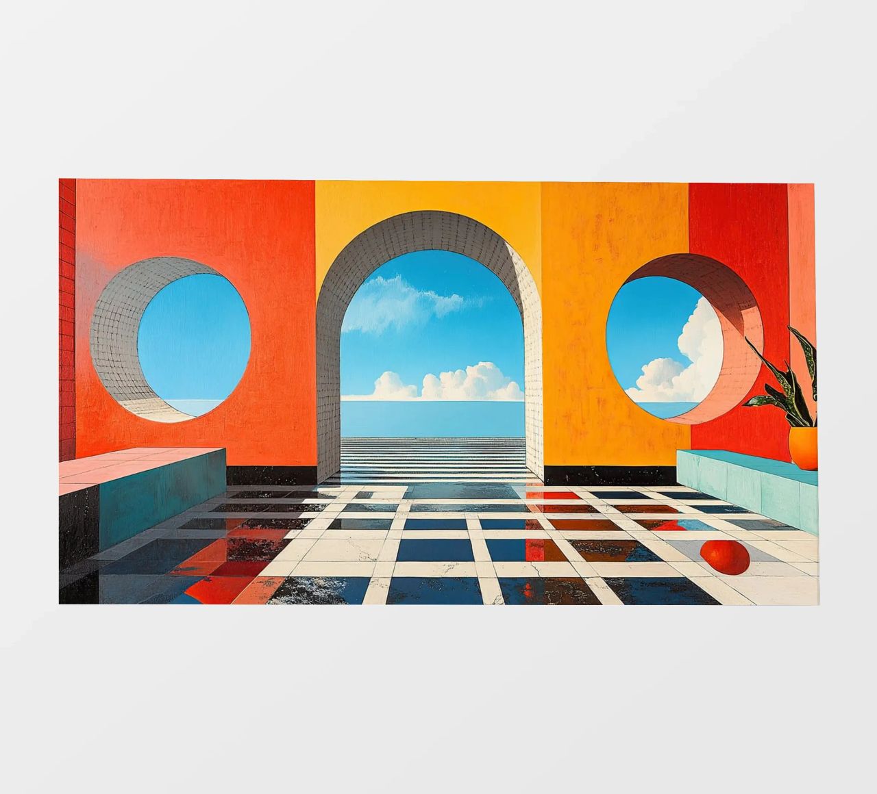 Surréalisme Architecture Design Géométrie bâche pvc de Nikis Art Studio
