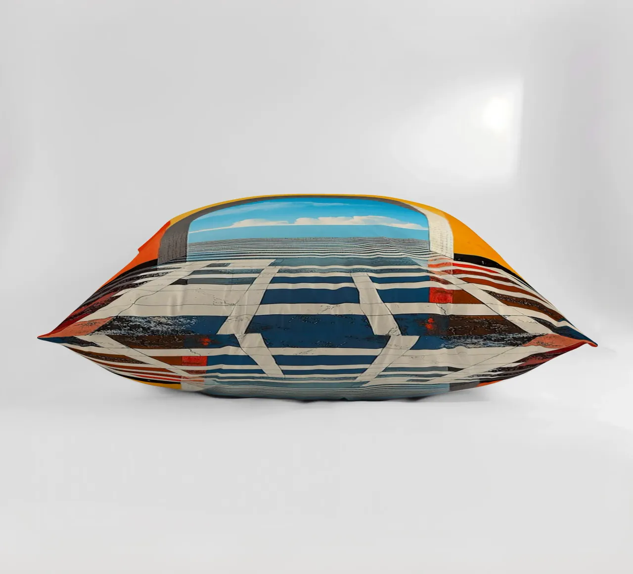 Surrealismus Architektur Design Geometrie Kissen von Nikis Art Studio