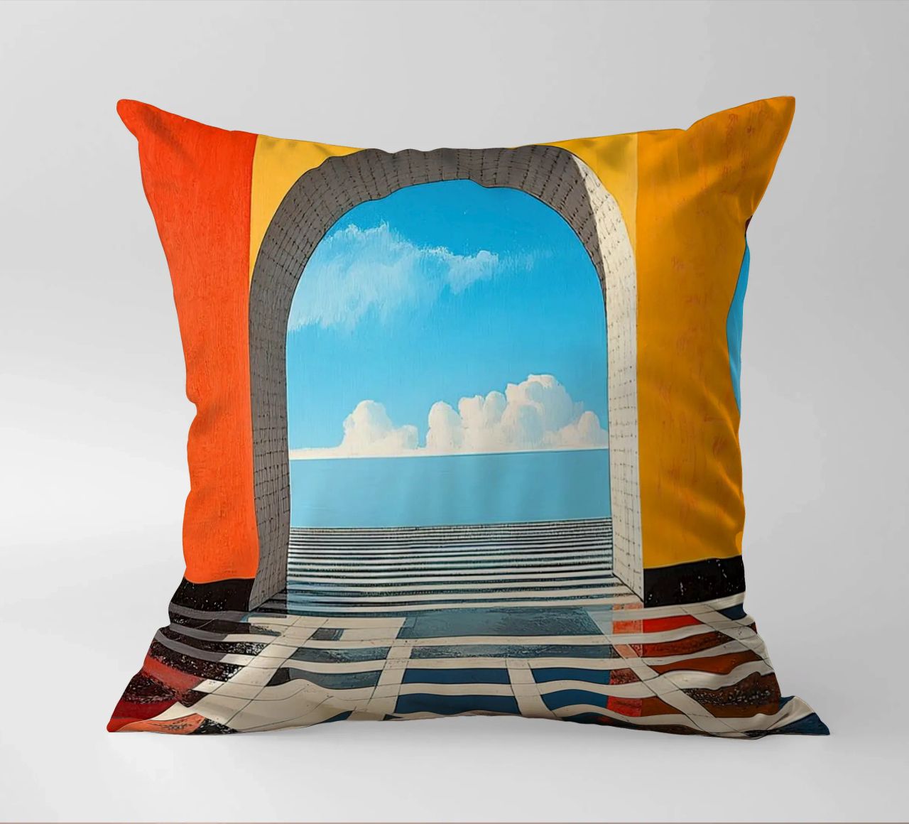 Surréalisme Architecture Design Géométrie coussin de Nikis Art Studio