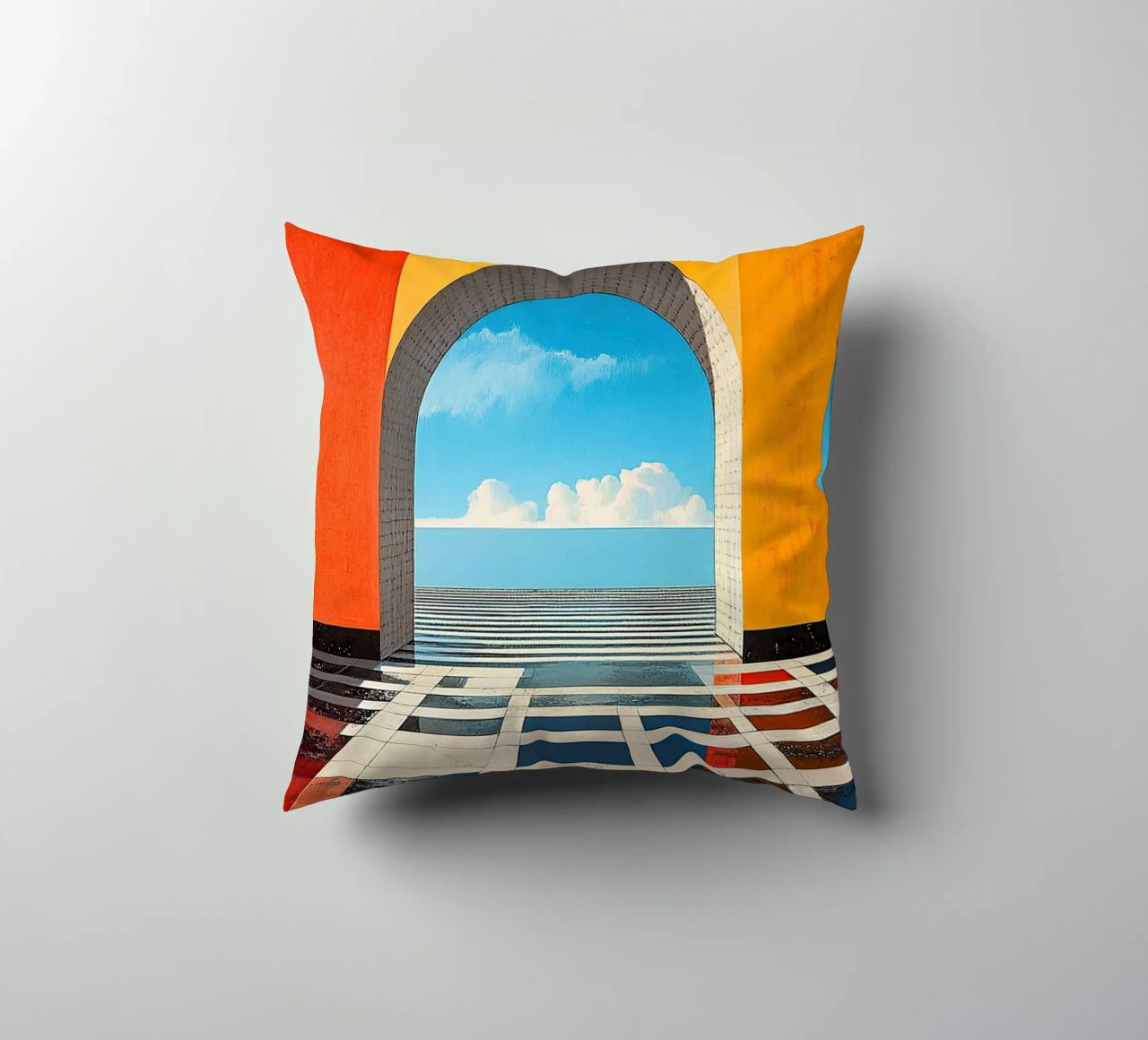 Surréalisme Architecture Design Géométrie coussin de Nikis Art Studio