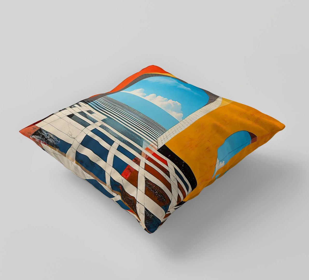Surréalisme Architecture Design Géométrie coussin de Nikis Art Studio