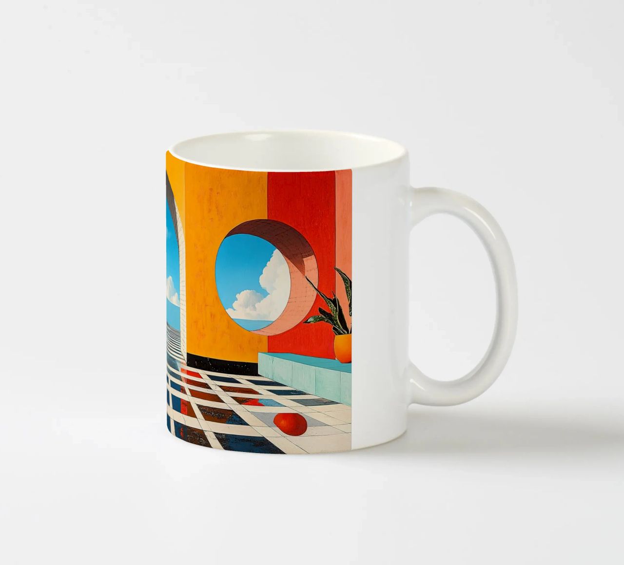 Surréalisme Architecture Design Géométrie mug en céramique de Nikis Art Studio