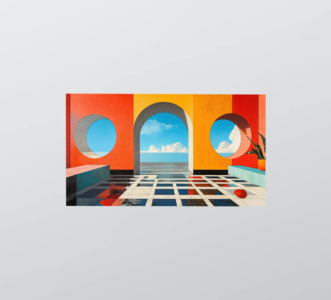 Surrealismo Arquitectura Diseño Geometría pegatina de Nikis Art Studio