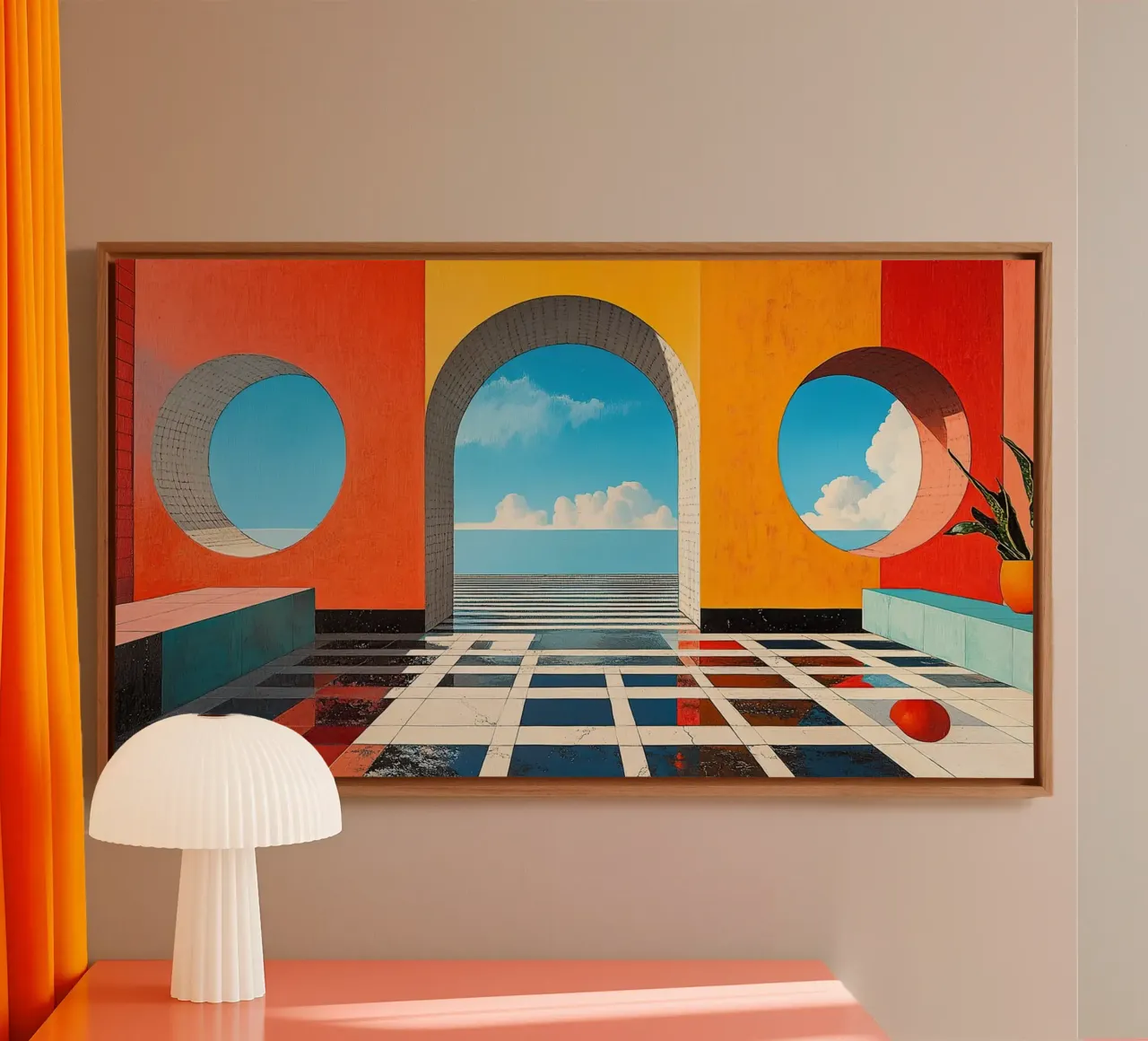 Surrealismus Architektur Design Geometrie Leinwand von Nikis Art Studio