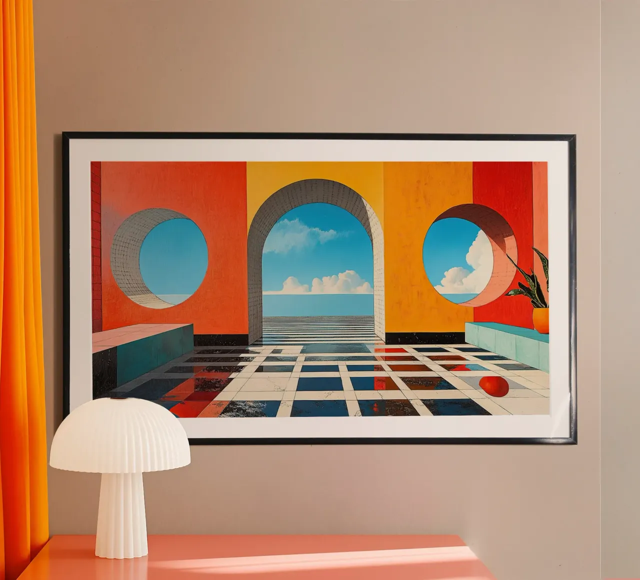 Surrealismus Architektur Design Geometrie Hahnemühle von Nikis Art Studio