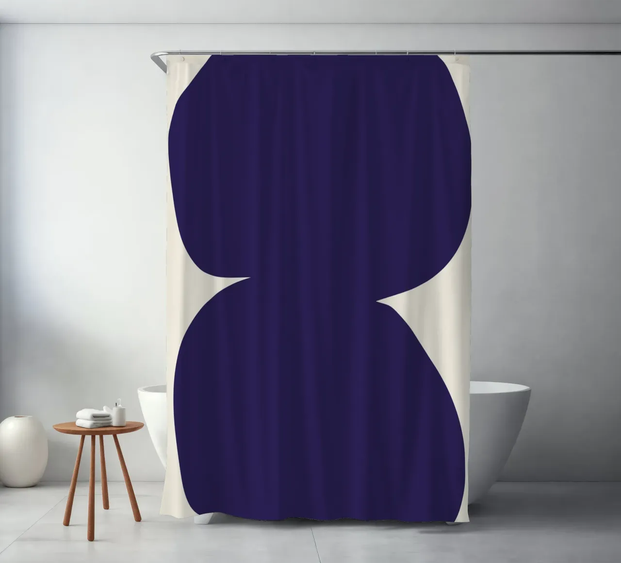 "Flow State" – Minimalist Abstract Shapes Print rideau de douche de PrintCessStudio