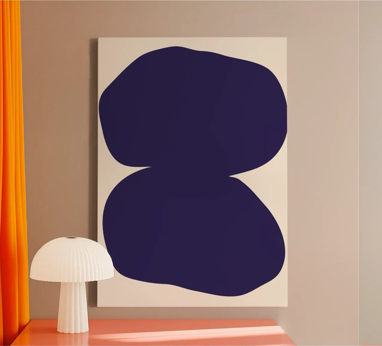 "Flow State" – Minimalist Abstract Shapes Print Leinwand von PrintCessStudio