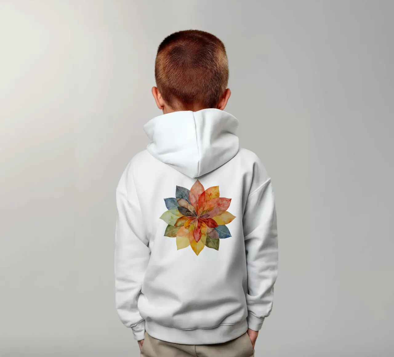Mandala terrestre ad acquerello felpa bambino con cappuccio da Spiritual Touch