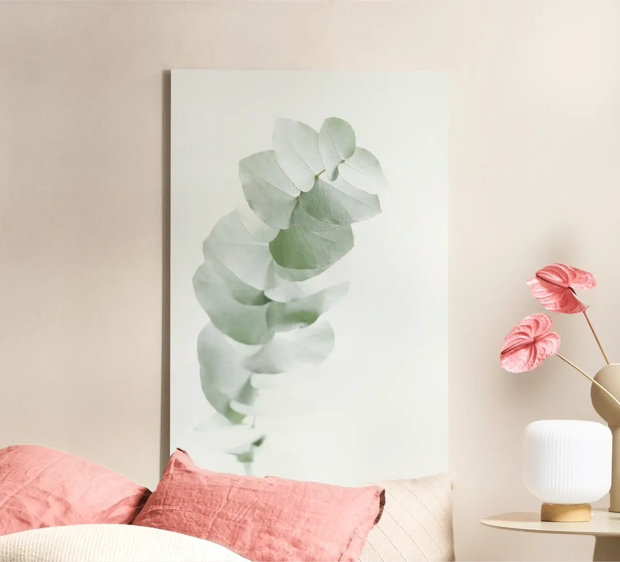 Eucalyptus Wit 1 canvas van Monika Strigel
