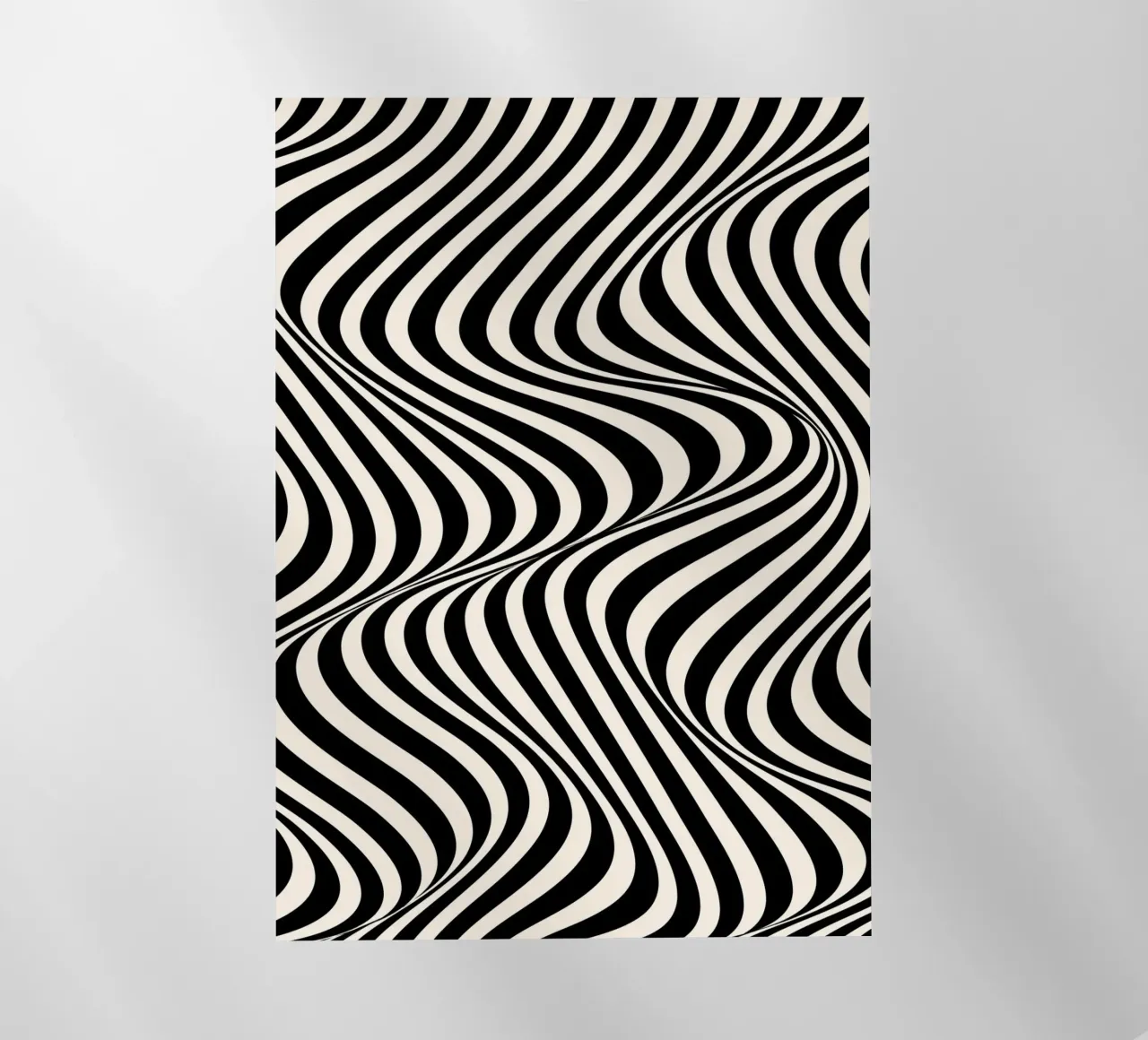 "Wavelength" – Black & White Optical Illusion Print pellicola backlit da PrintCessStudio