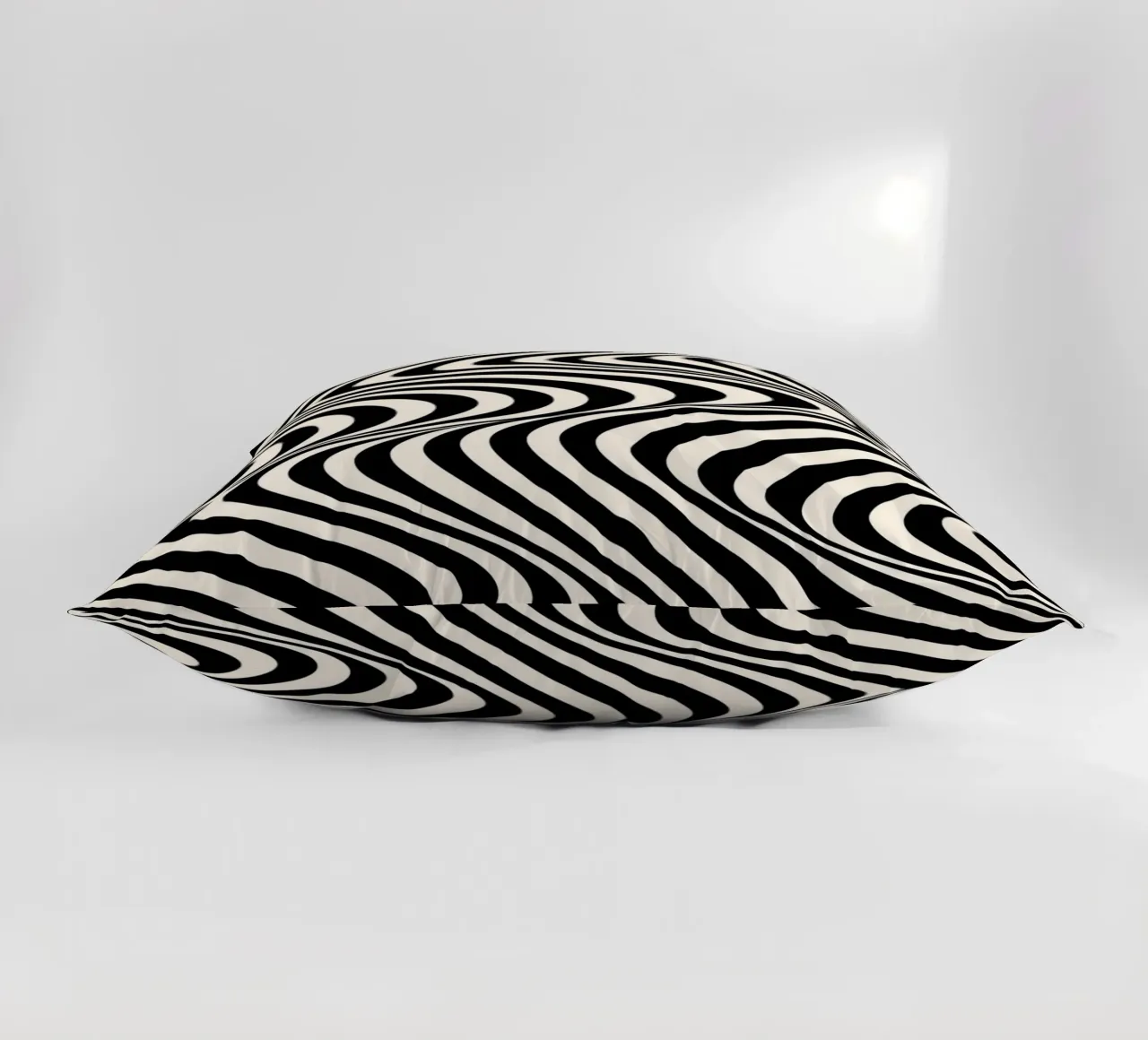 "Wavelength" – Black & White Optical Illusion Print cuscino da PrintCessStudio