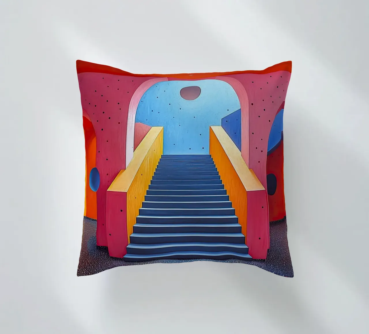 Surrealism Architecture Design Geometry decorative cushion by Nikis Art Studio