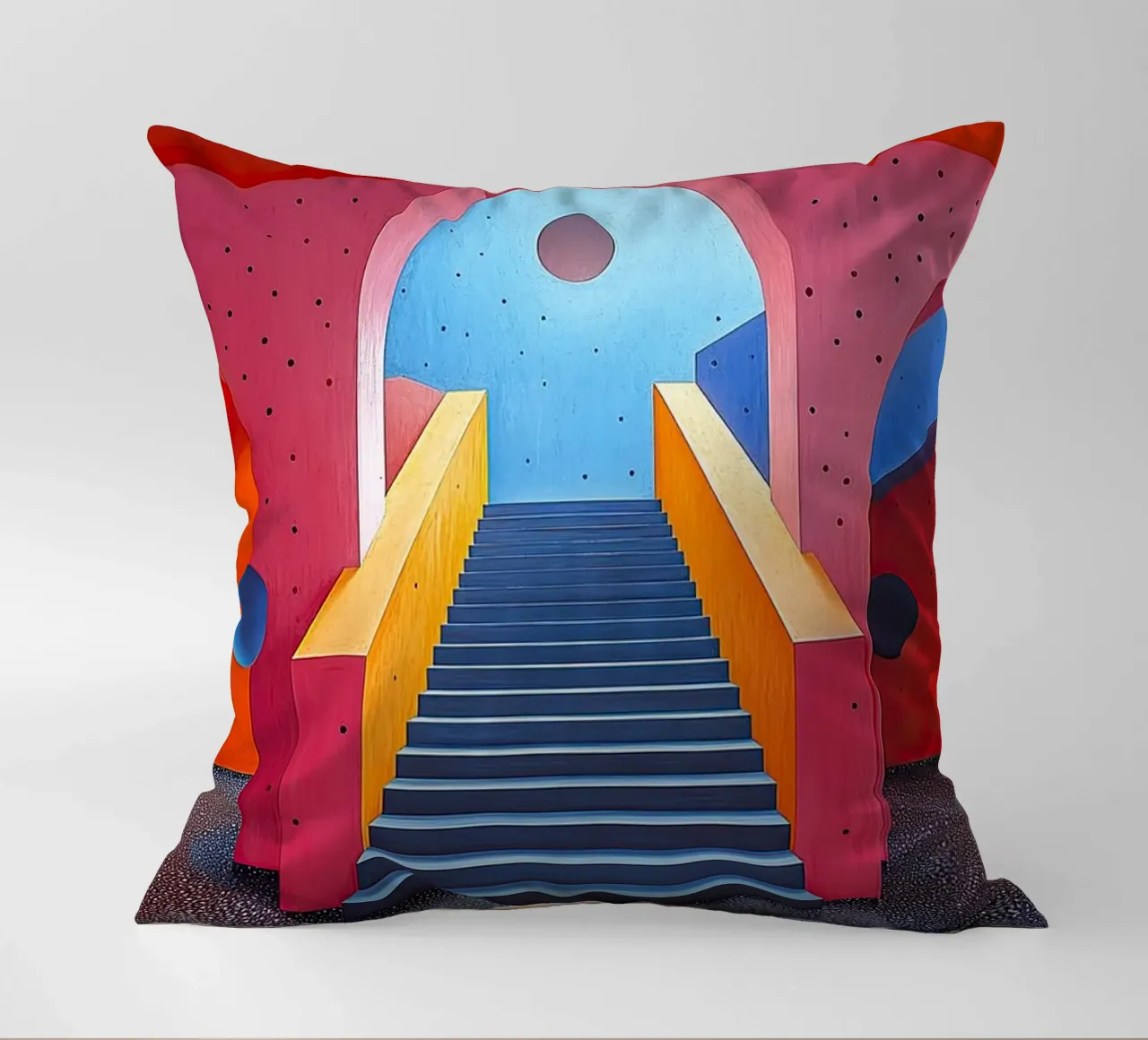 Surrealism Architecture Design Geometry decorative cushion by Nikis Art Studio