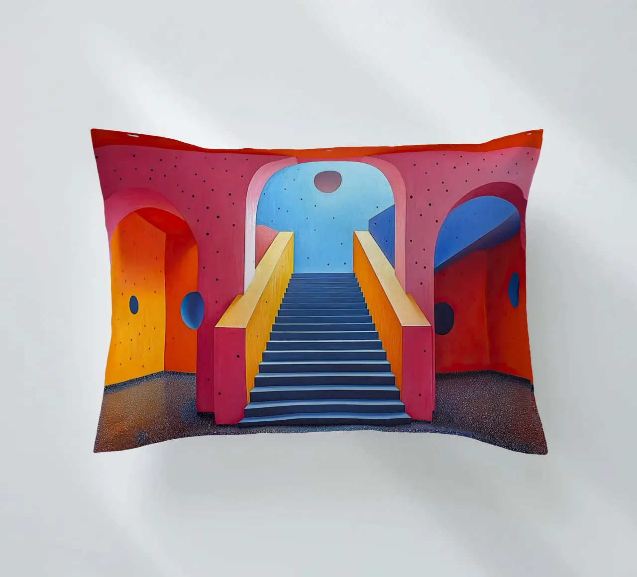 Surrealism Architecture Design Geometry decorative cushion by Nikis Art Studio