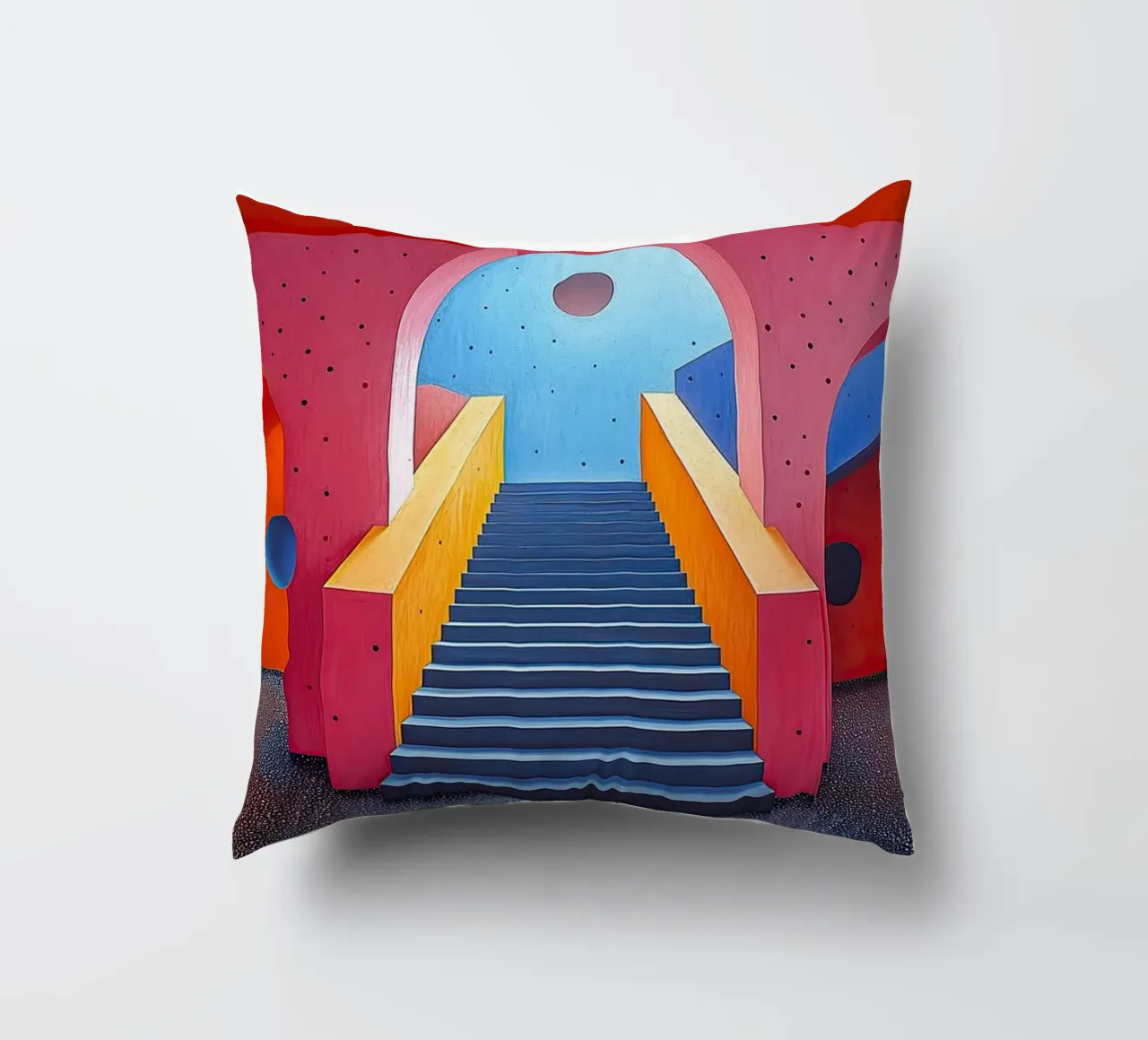 Surrealism Architecture Design Geometry decorative cushion by Nikis Art Studio