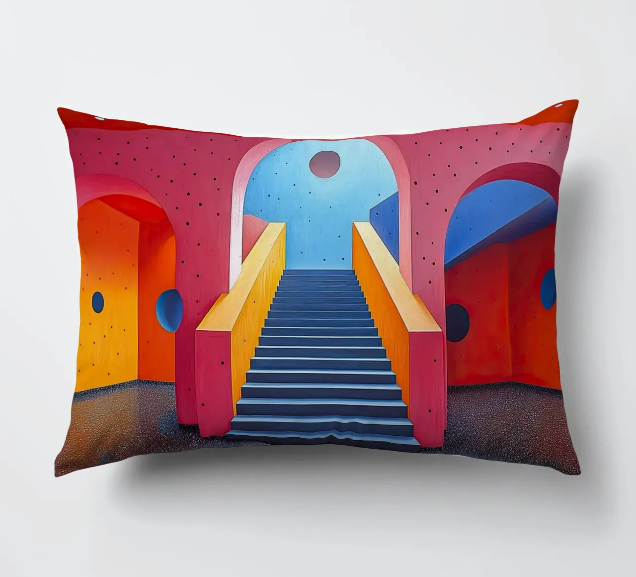 Surrealism Architecture Design Geometry decorative cushion by Nikis Art Studio